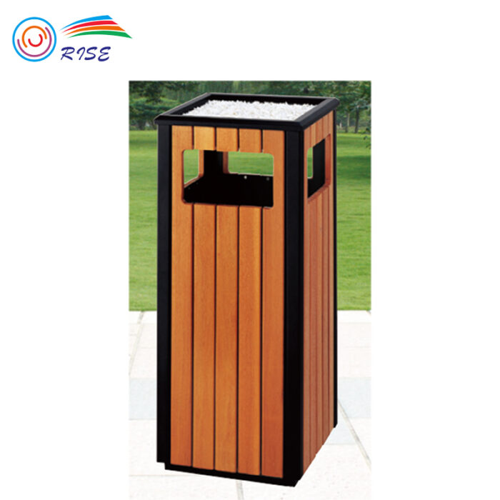 hotel outdoor trashcans supplier | Wood Looking Outdoor Trashbins (J01-3056M)