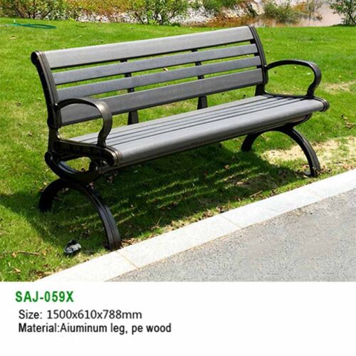 Park Benches | Cast Aluminum Frame+ PE (SAJ-059X)