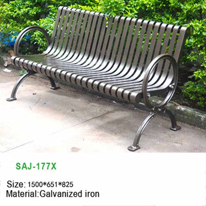 Hotel Outdoor Park Benches Manufacturer | Galvanized Steel Frame (SAJ-177X)