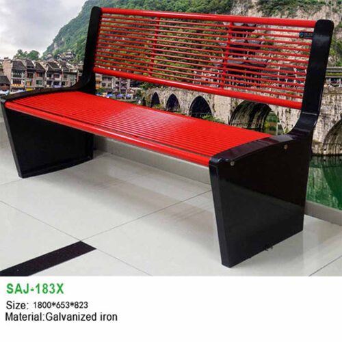 Hotel Outdoor Park Benches Manufacturer | Galvanized Steel Frame (SAJ-183X)
