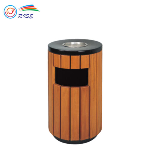 wooden bin with ashtray supplier | Wood Looking Outdoor Trashbins (X09L-039)