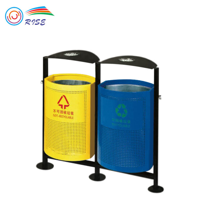 Trashcans with ashtray manufacturer | Outdoor Dustbin (X09L-062)